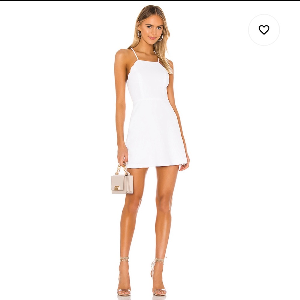 BCBG WHITE SCALLOP DRESS
